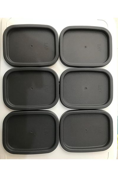 LAV 6 Pcs Replacement Storage Container Lid Gray 6 Pieces - 405 Cc