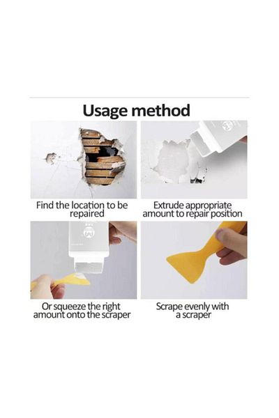 MACON Wall Repair Roller Brush – White Emulsion Paint for Cracks, Holes, Stains & Graffiti