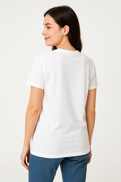 Let's Wear Hello Summer Printed Premium Tshirt με γιακά ποδηλάτου για γυναίκες