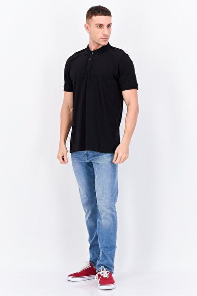 Riders by Lee Men Regular Fit Solid Short Sleeve Polo Shirt, Black