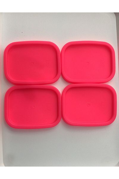 LAV 4 Pcs Replacement Storage Container Lid Pink - 405 Cc
