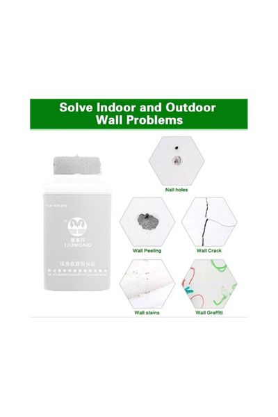 MACON Wall Repair Roller Brush – White Emulsion Paint for Cracks, Holes, Stains & Graffiti