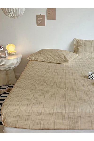 femmhome طقم ملاءات سرير رانفورس الأساسية مفرد/مزدوج/كينج (90/100/120/160/180) فرشاة ملونة