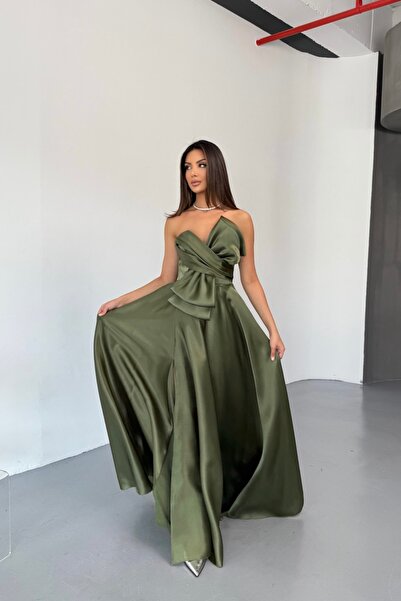 İyem Abiye Φιόγκος Princess Back Lace Up Οργανωμένο βραδινό φόρεμα στενή εφαρμογή