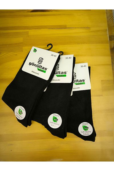 Monkabox Size 36-40 Bamboo Women's and Boys' Socks 3 Pieces (Non-Squeezing - Non-Allergenic)