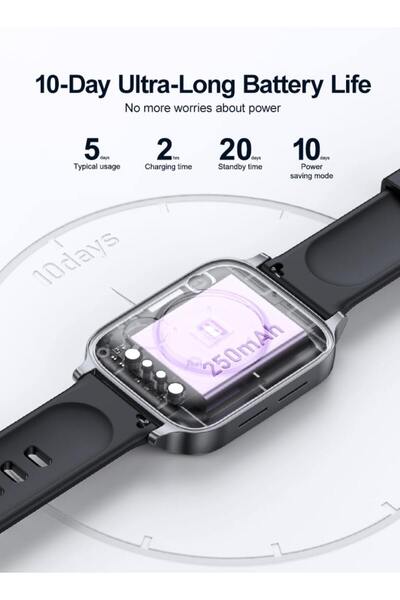 Joyroom 1.83” display, Bluetooth calling, 20 sports modes, IP68 waterproof, 250mAh battery.