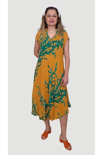 enmodaiçgiyim Viscose Fabric Picasso Patterned Women's Dress