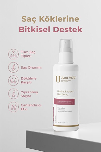 AND YOU Herbal Extract Hair Tonic / Bitkisel Ekstratlı Saç Toniği 200 ml