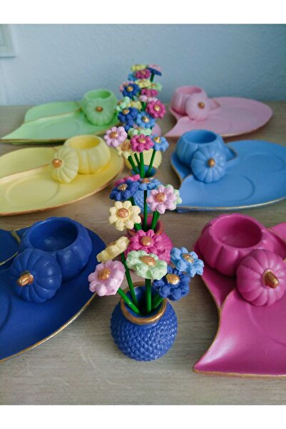 Yıldız İskandinav 6 Kişilik Canlı Renkler Kahve Seti... #sevgililergünü Hediyesi..#Annelergünü....sunum Seti