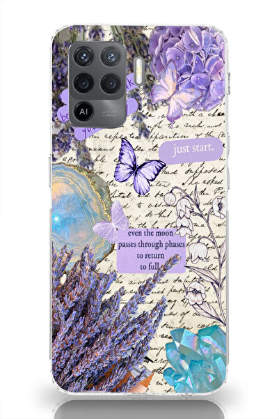 moonset Oppo Reno 5 Lite Uyumlu Just Start Tasarımlı Baskılı Şeffaf Telefon K...