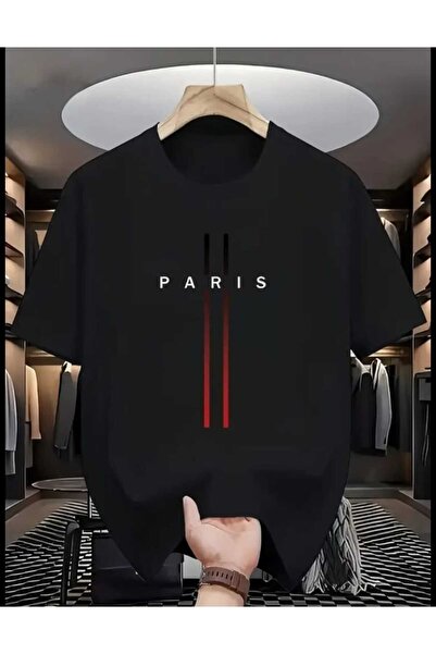 TekTarzz تيشيرت رجالي ونسائي مطبوع منقوش نقوش باريسية عصرية