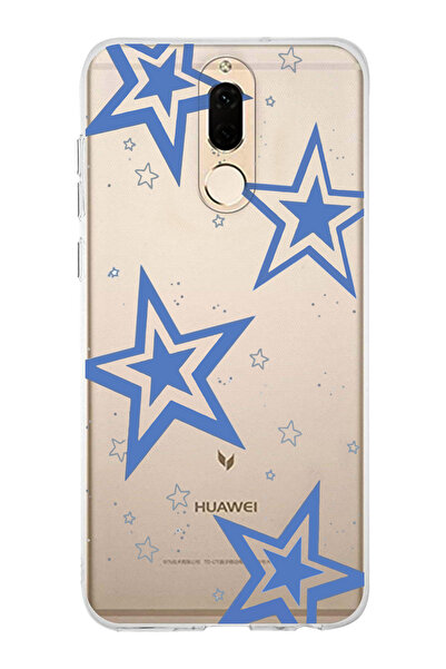 moonset Huawei Mate 10 Lite Uyumlu Yıldız Tasarımlı Baskılı Şeffaf Telefon Kı...