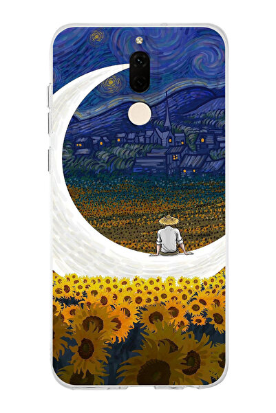 moonset Huawei Mate 10 Lite Uyumlu Van Gogh Tasarımlı Baskılı Şeffaf Telefon ...