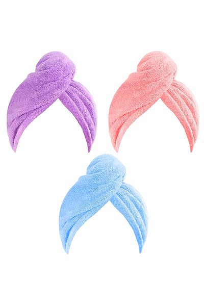 Regal Bliss Set of 3 Regal Bliss® microfiber bath towels, multi-colored, with button, quickly absorb water