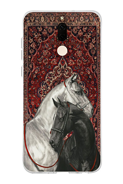 moonset Huawei Mate 10 Lite Uyumlu Atlar Tasarımlı Baskılı Şeffaf Telefon Kılıfı