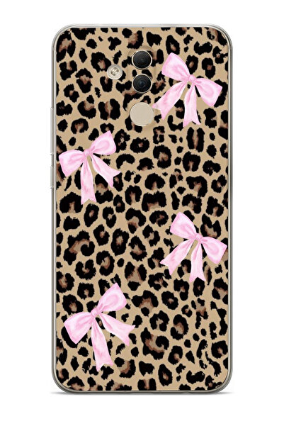 moonset Huawei Mate 20 Lite Uyumlu Leopar ve Fiyonk Tasarımlı Baskılı Şeffaf ...