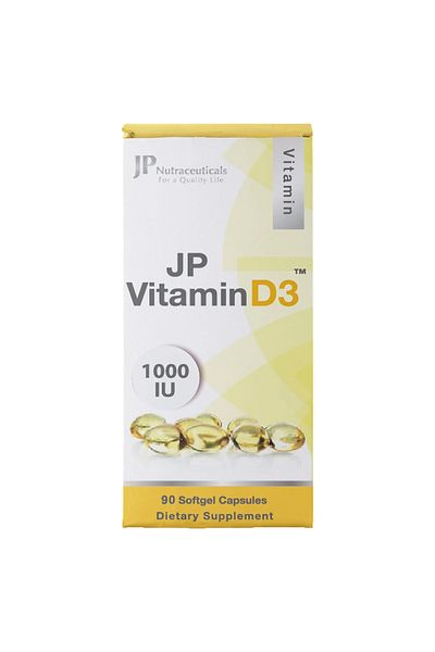 JP Vitamin D3 1000 IU 90 SG Caps.