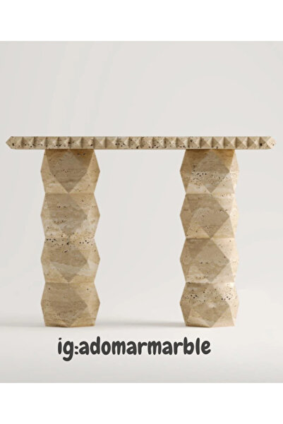 MKM MERMER TRAVERTEN MERMER DRESUAR, Şık ve Modern Konsol Masası, Antre İçin ...