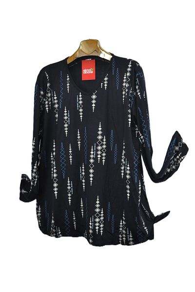 elma abone Super Battal Combed Cotton Blouse