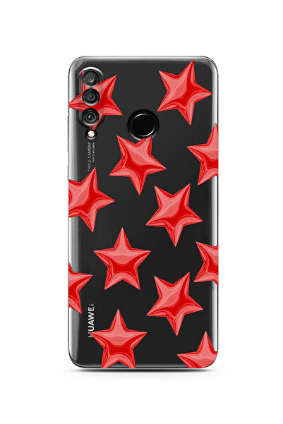 moonset Huawei P30 Lite Uyumlu Yıldızlar Tasarımlı Baskılı Şeffaf Telefon Kılıfı