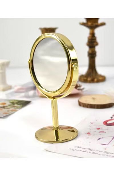 co arma Small double-sided mirror with a stand for decoration and makeup, 360-degree rotation