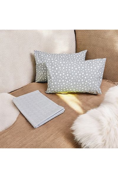 By Masuaa Double Star Patterned, Padded, Flat Sheet Set