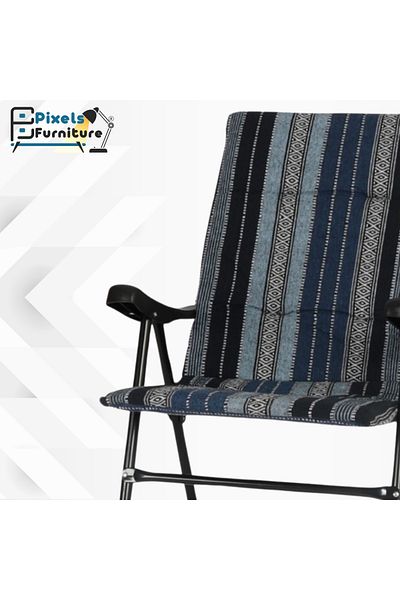 PixelsFurniture Pixel Furniture Folding Camping Chair, High Quality Saudi Heritage Design, Padded, Lightweight, High Back