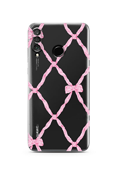 moonset Huawei P30 Lite Uyumlu Fiyonk Tasarımlı Baskılı Şeffaf Telefon Kılıfı