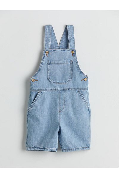 LC Waikiki Salopetă de jeans pentru băiat cu guler pătrat LCW Kids (S5)