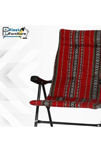 PixelsFurniture Pixel Furniture Folding Camping Chair, High Quality Saudi Heritage Design, Padded, Lightweight, High Back