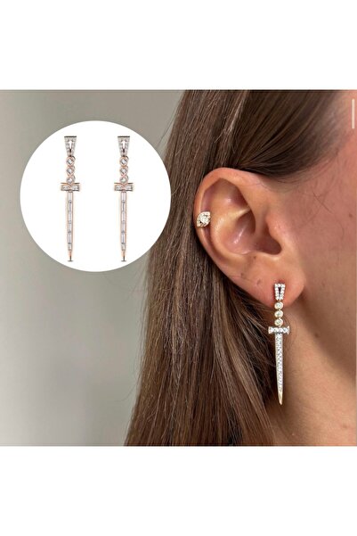 gingillo aksesuar Özel Seri Marka Model Taşlı Kılıç Küpe