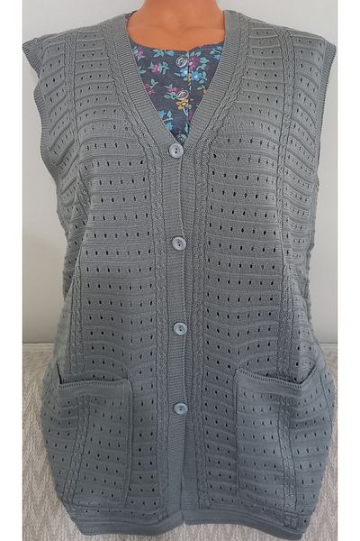 Anne Er Clothing Mom سترة تريكو موسمية بجيوب رمادية