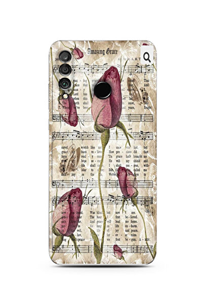 moonset Huawei P30 Lite Uyumlu Çiçek ve Notalar Tasarımlı Baskılı Şeffaf Tele...