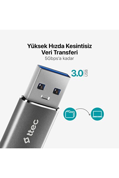 Ttec USB-A 3.0 – Type-C OTG Dönüştürücü Adaptör 2DK44UG