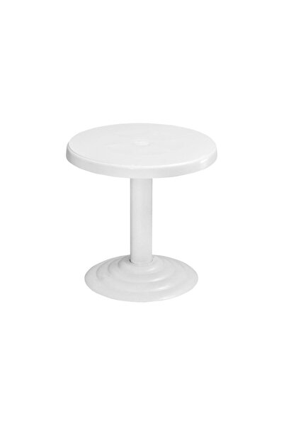 Omnipazar MT-GF401 Beyaz Spark Bahçe Balkon Kısa Sehpa Ø50 Cm