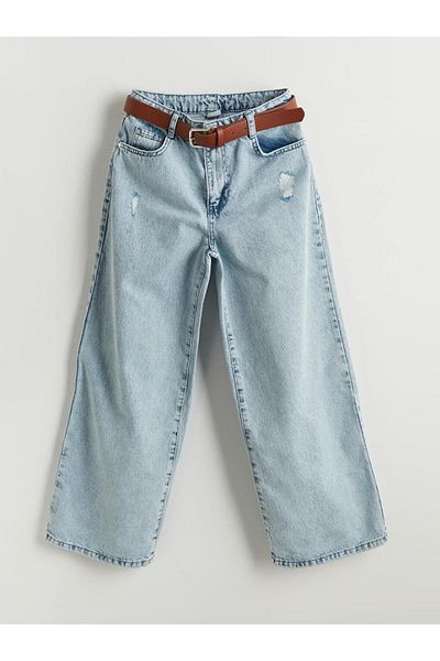 LC Waikiki Pantaloni de jeans pentru fete LCW Kids cu talie elastică reglabilă (S5)