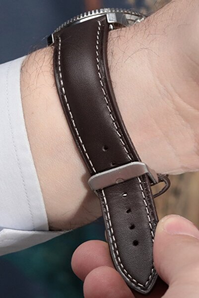 Onywatch 24mm Deri Saat Kordonu Kahve 24 Mm Deri Saat Kayışı 24mm Deri Kordon...