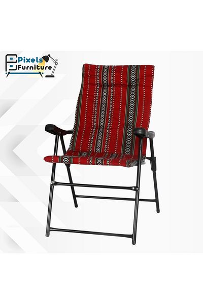 PixelsFurniture Pixel Furniture Folding Camping Chair, High Quality Saudi Heritage Design, Padded, Lightweight, High Back