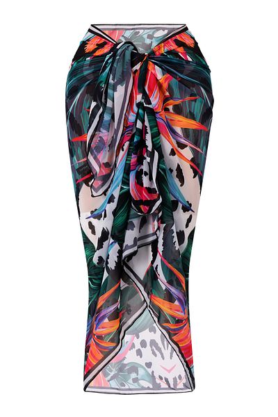 CUPSEA Lana-Black Leo Leaf Pattern Pareo