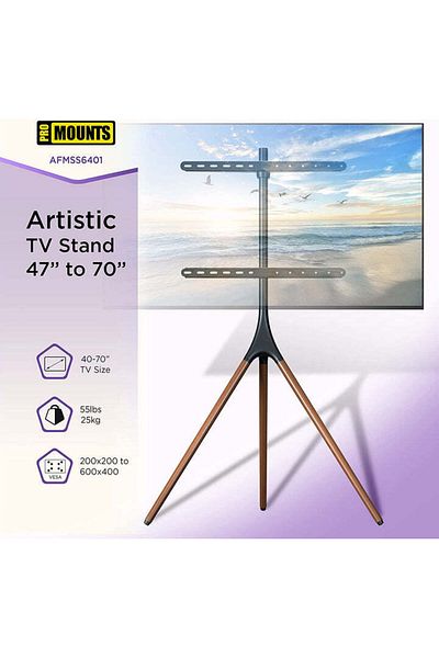 Generic Modern TV Floor Stand, Universal TV Mount with 180° Swivel, Corner TV Easel with Tripod Base Black