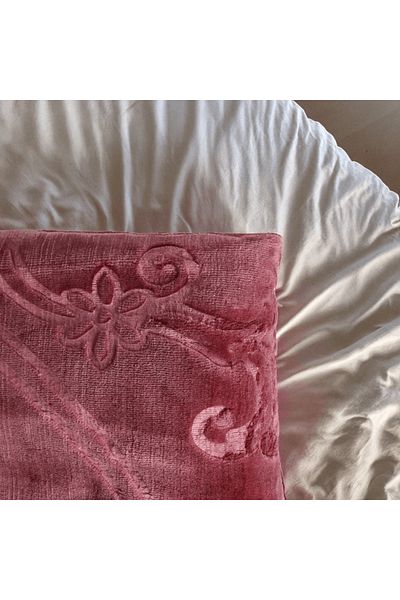 Brava Casa Royal Grace Blanket, Powder Pink, 220x240 cm, Soft, Warm, Oeko-Tex Certified, BravaCasa