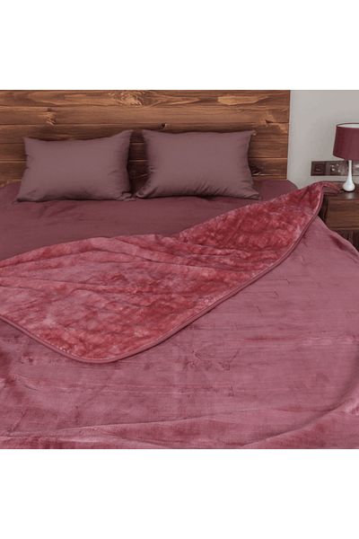 Brava Casa Royal Passion Blanket, Pale Cherry, 220x240 cm, Soft, Warm, Oeko-Tex Certified, BravaCasa