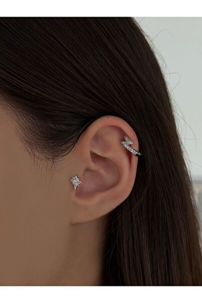 h&b design jewel Cerrahi Çelik Silver Kutup Yıldızı Piercing