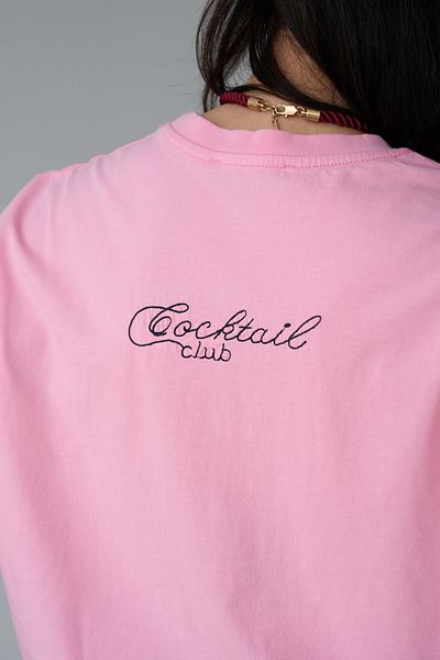 LOOSH Women's Pink Crew Neck Printed Oversize T-Shirt