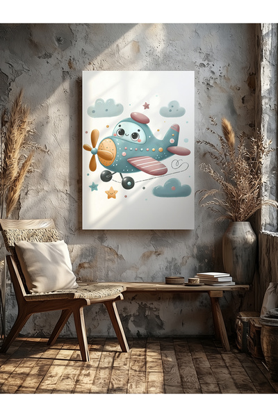 visdora Blue Airplane Children's Room Home Office Kitchen Living Room Wall De...