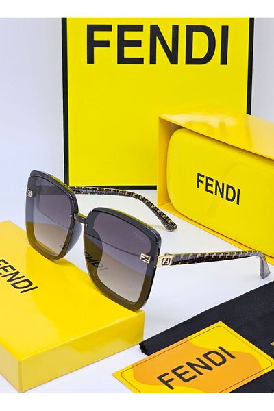 Fendi نظارة شمسية فندي بتصميم فاخر وانيق مع المحلقات
