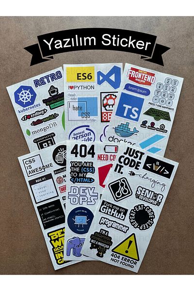 hdsticker 60 Pieces Software & Software Developer Laptop Notebook Tablet Label Sticker Set P59