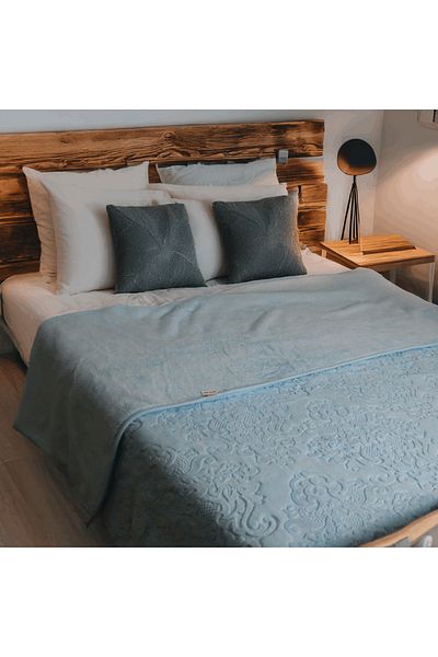 Brava Casa Royal Serenity Blanket, Blue, 220x240 cm, Soft, Warm, Oeko-Tex Certified, BravaCasa
