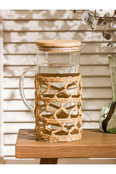 LC Waikiki LCW HOME Ahşap Kapaklı Cam Sürahi 1000 ml (S5)