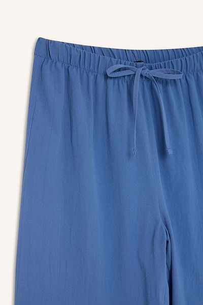 DeFacto E6883 Blue Wide Leg Wide Loose Leg Aerobin Trousers